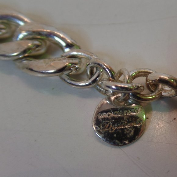 Mia Fiore Made in Italy Daydema Bronze Italy Silver Thick Chain Toggle Closure - Picture 9 of 11